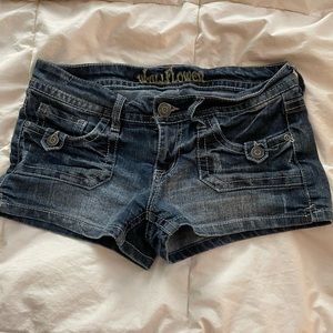 Denim short shorts